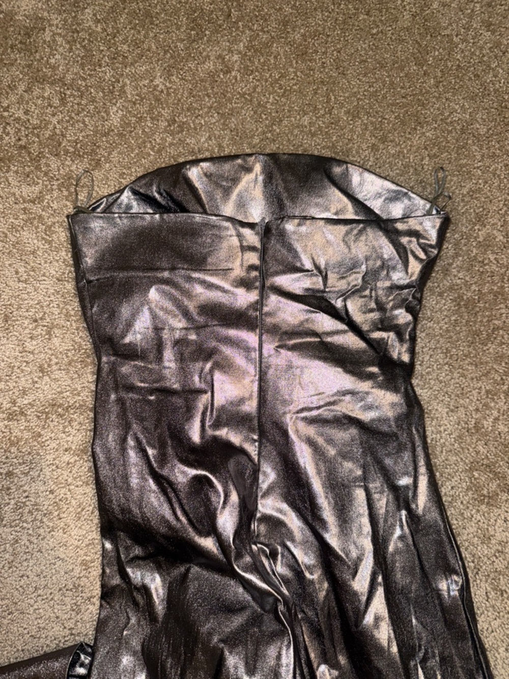 Zara Silver Strapless Midi Dress - XS. B2 - Picture 7 of 8